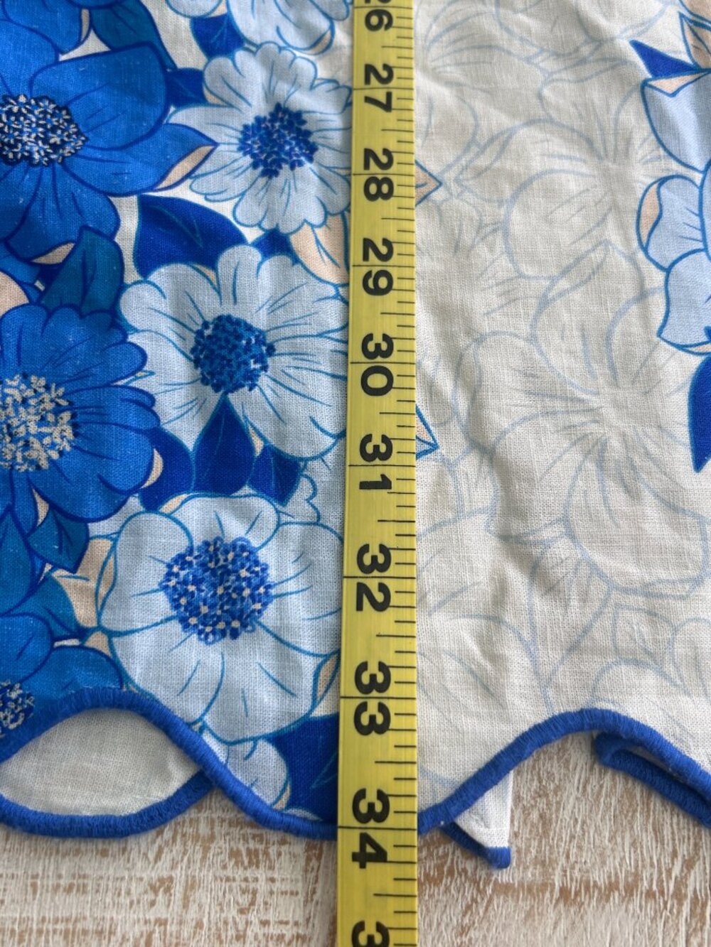 FARM Rio Blue Flower Stripes Crop Top and Midi Skirt Linen Scallop Set Medium - Picture 9 of 13